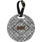 Diamond Plate Plastic Luggage Tag - Round (Personalized)