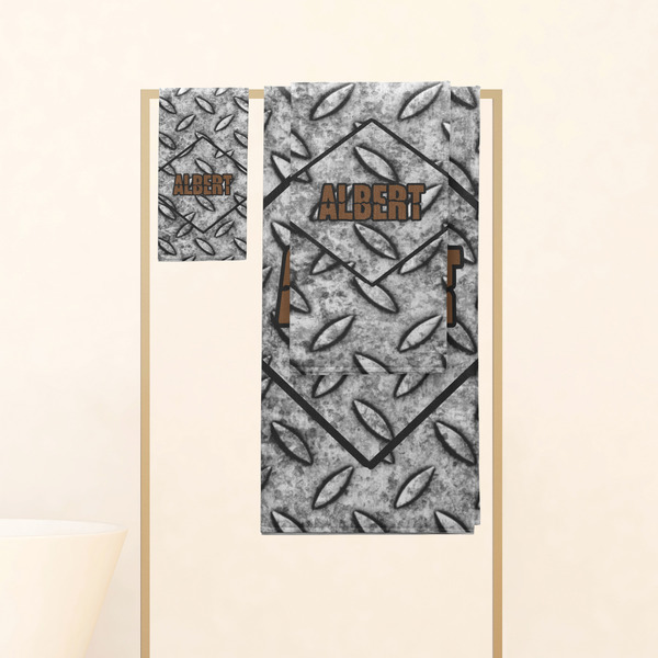 Diamond Plate Personalized Towel Set
