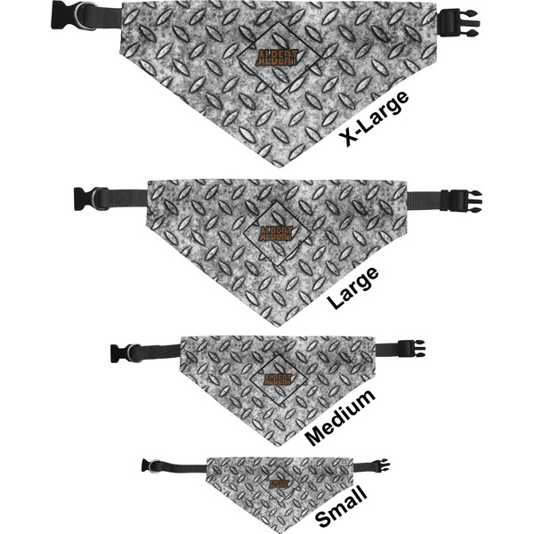 Diamond Plate Pet Bandana Sizes