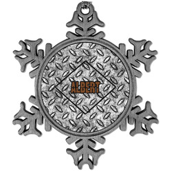 Diamond Plate Vintage Snowflake Ornament (Personalized)