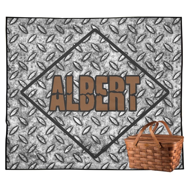 Custom Diamond Plate Outdoor Picnic Blanket (Personalized)