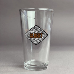 Diamond Plate Pint Glass - Full Color Logo (Personalized)