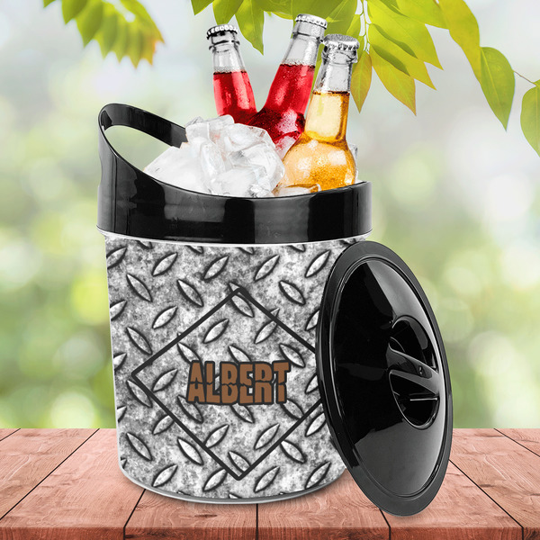 Diamond Plate Plastic Ice Bucket - LIFESTYLE
