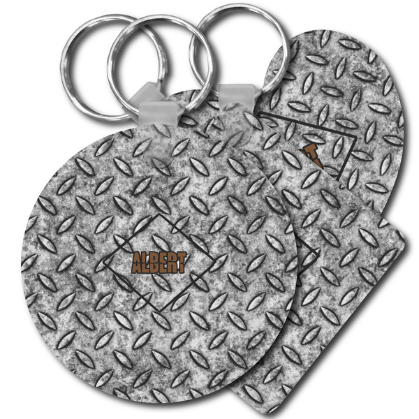 Custom Diamond Plate Plastic Keychain (Personalized)