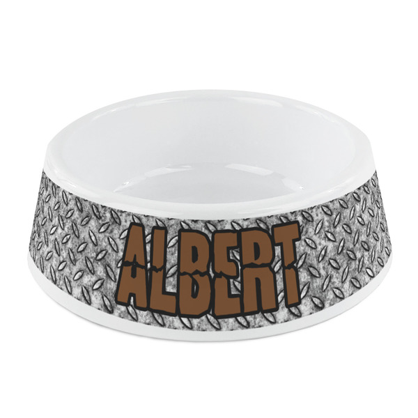 Custom Diamond Plate Plastic Dog Bowl - Small (Personalized)