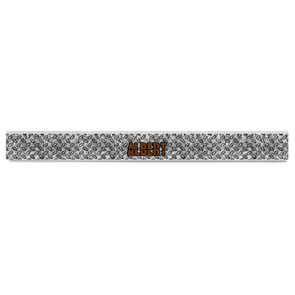 Diamond Plate Plastic Ruler - 12" - FRONT