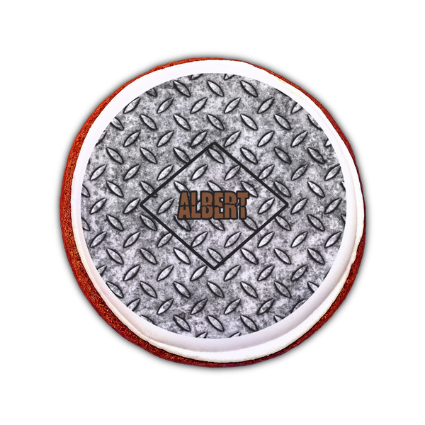 Diamond Plate Printed Icing Circle - Small - On Cookie