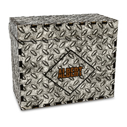 Diamond Plate Wood Recipe Box - Full Color Print (Personalized)