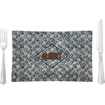 Diamond Plate Rectangular Glass Lunch / Dinner Plate - Single or Set (Personalized)