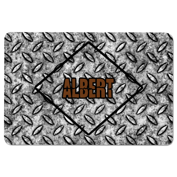 Diamond Plate Rectangular Fridge Magnet - FRONT