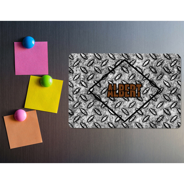 Diamond Plate Rectangular Fridge Magnet - LIFESTYLE
