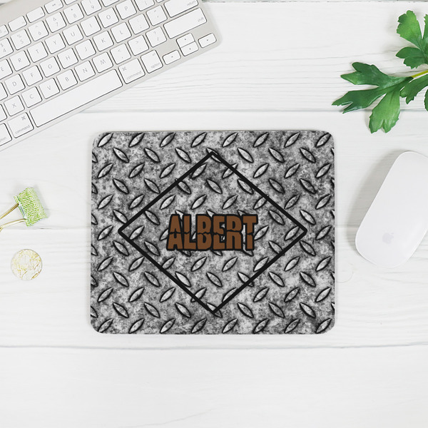 Diamond Plate Rectangular Mouse Pad - LIFESTYLE 2