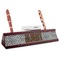 Diamond Plate Red Mahogany Nameplates with Business Card Holder - Angle