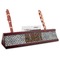 Diamond Plate Red Mahogany Nameplate with Business Card Holder (Personalized)