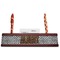 Diamond Plate Red Mahogany Nameplates with Business Card Holder - Straight