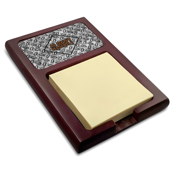 Custom Diamond Plate Red Mahogany Sticky Note Holder (Personalized)