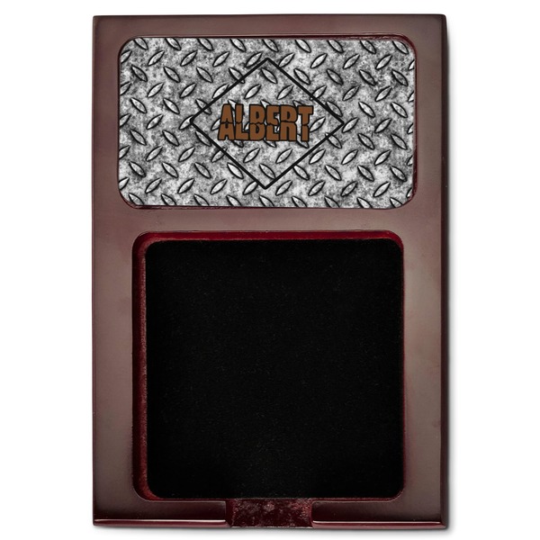 Diamond Plate Red Mahogany Sticky Note Holder - Flat