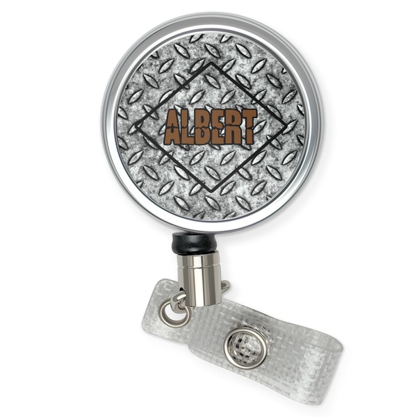 Custom Diamond Plate Retractable Badge Reel (Personalized)