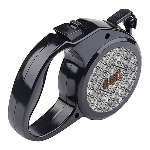 Diamond Plate Retractable Dog Leash - Angle