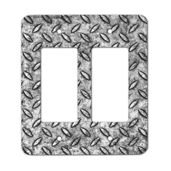 Custom Diamond Plate Rocker Style Light Switch Cover - Two Switch