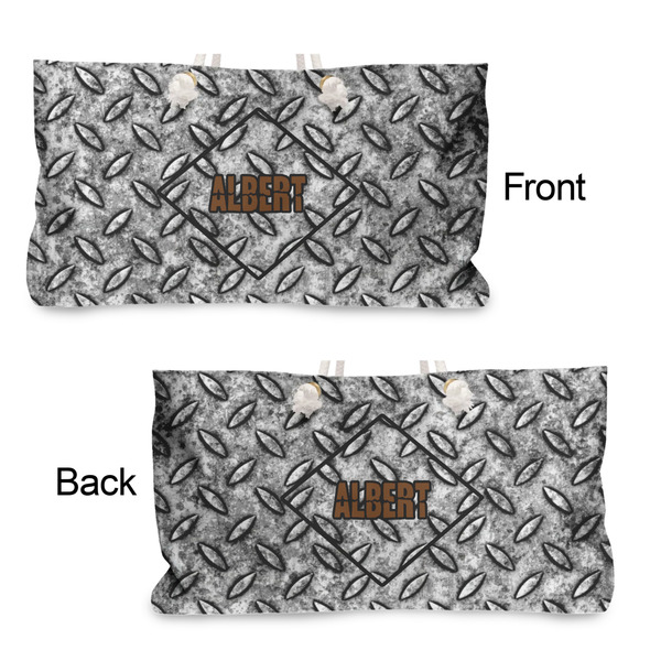 Diamond Plate Large Rope Tote - From & Back View