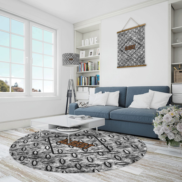 Diamond Plate Round Area Rug - IN CONTEXT