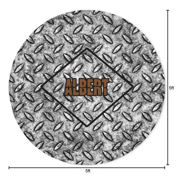 Diamond Plate Round Area Rug - Size