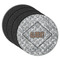 Diamond Plate Round Rubber Backed Coasters - Set of 4 (Personalized)