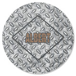 Diamond Plate Round Rubber Backed Coaster (Personalized)