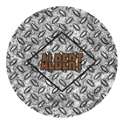 Custom Diamond Plate Round Decal (Personalized)