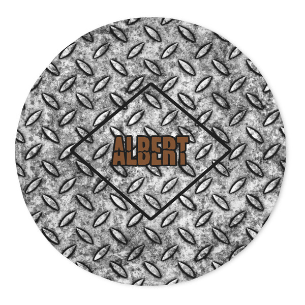 Custom Diamond Plate 5' Round Indoor Area Rug (Personalized)