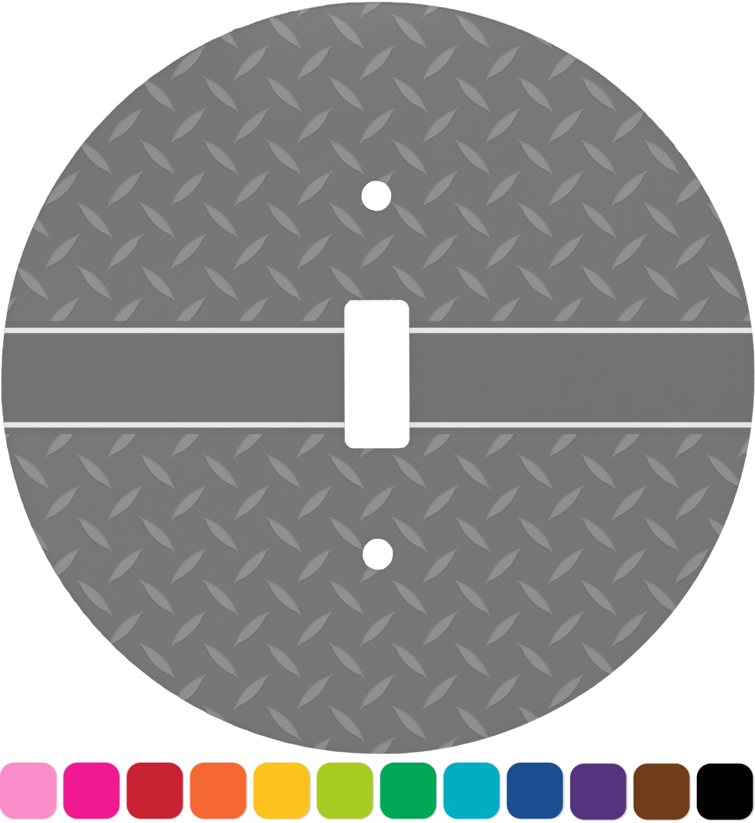 Diamond Plate Round Light Switch Cover (Personalized) YouCustomizeIt