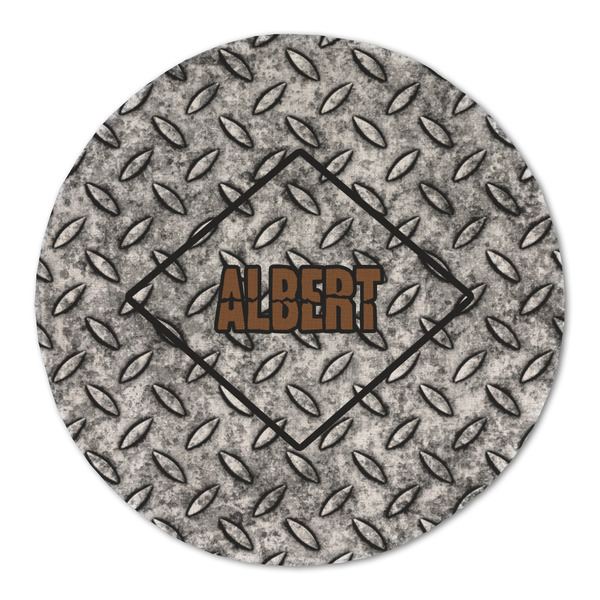 Diamond Plate Round Linen Placemats - FRONT (Double Sided)