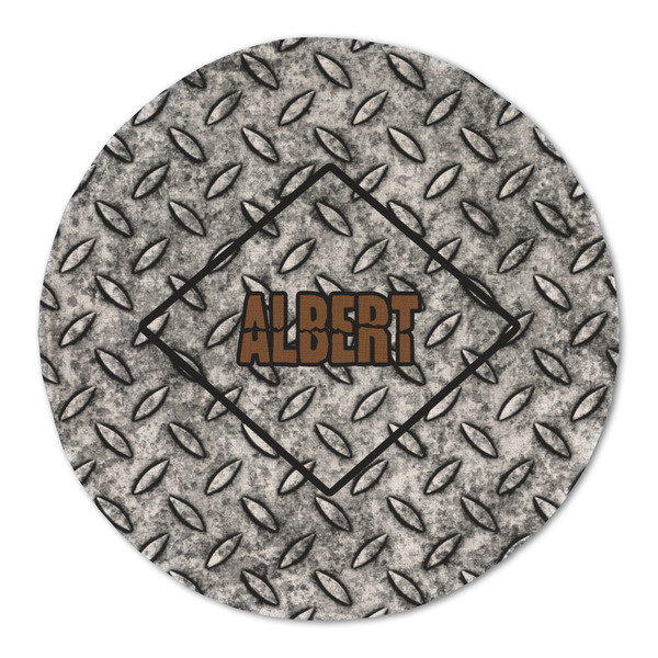 Custom Diamond Plate Round Linen Placemat (Personalized)