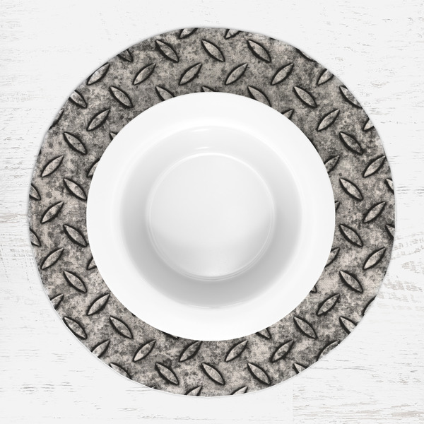 Diamond Plate Round Linen Placemats - LIFESTYLE (single)