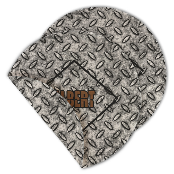 Diamond Plate Round Linen Placemats - MAIN (Double-Sided)
