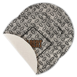 Diamond Plate Round Linen Placemat - Single Sided - Set of 4 (Personalized)