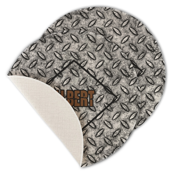 Diamond Plate Round Linen Placemats - MAIN (Single Sided)