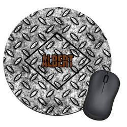 Diamond Plate Round Mouse Pad (Personalized)