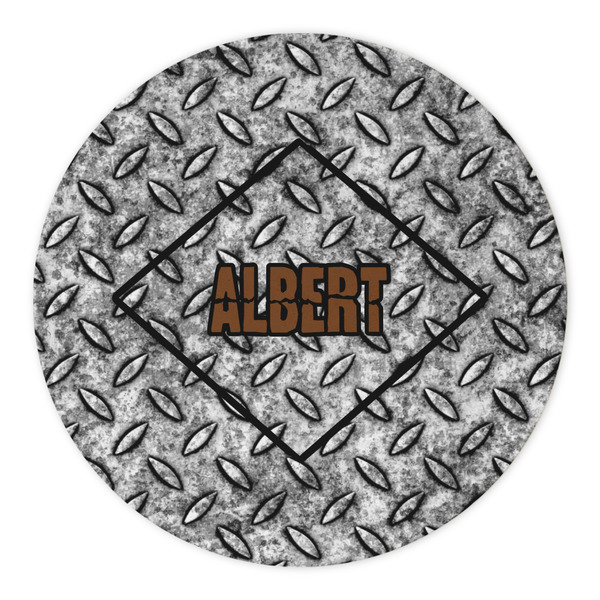 Diamond Plate Round Paper Coaster - Approval