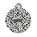 Diamond Plate Round Pet ID Tag - Small (Personalized)