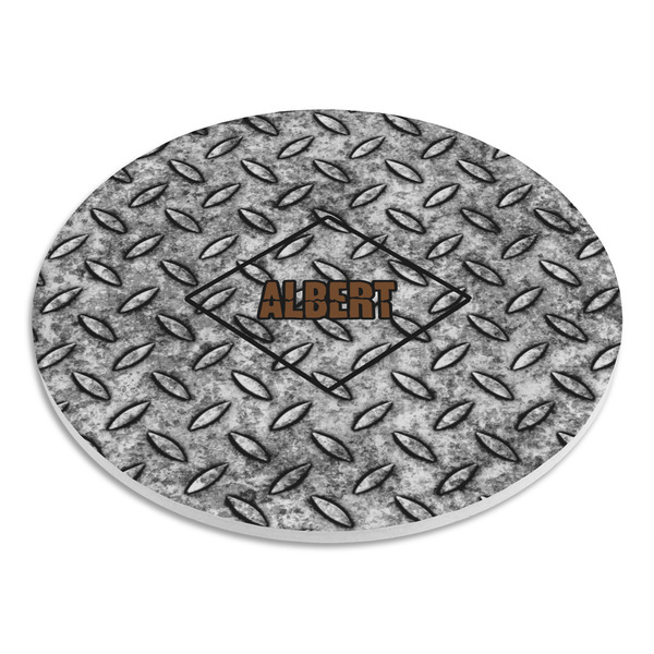 Diamond Plate Round Stone Trivet - Angle View