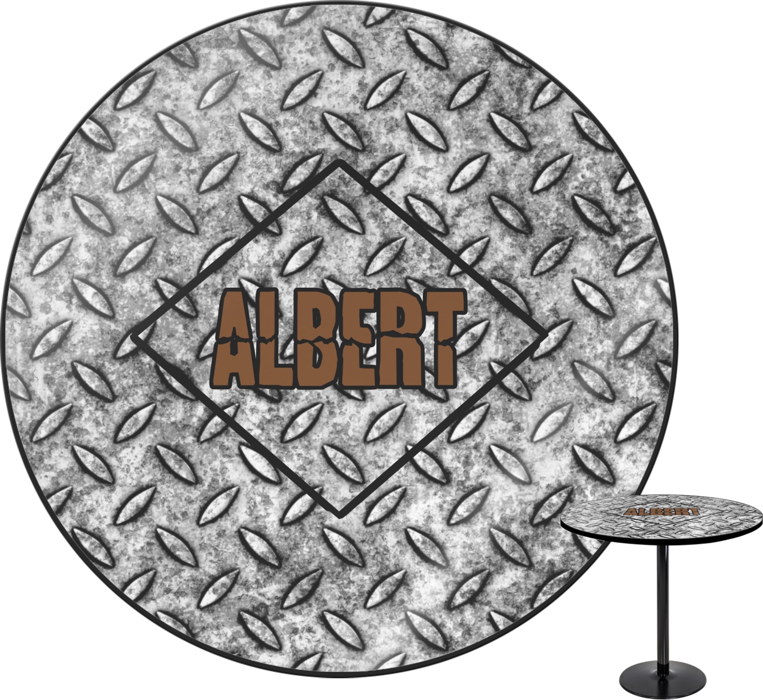 Diamond Plate Round Table (Personalized) YouCustomizeIt
