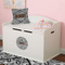 Diamond Plate Round Wall Decal on Toy Chest