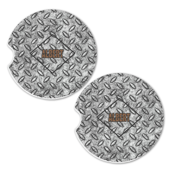 Diamond Plate Sandstone Car Coasters - Set of 2