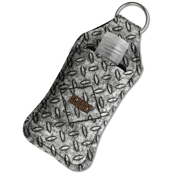 Diamond Plate Sanitizer Holder Keychain - Large in Case