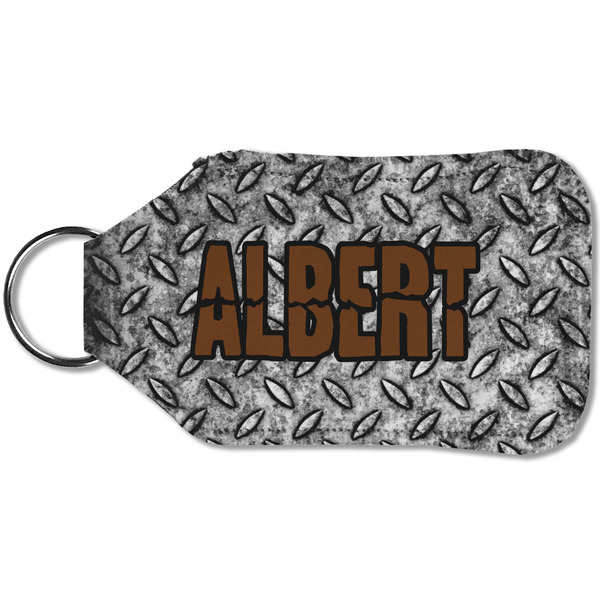 Diamond Plate Sanitizer Holder Keychain - Small (Back)