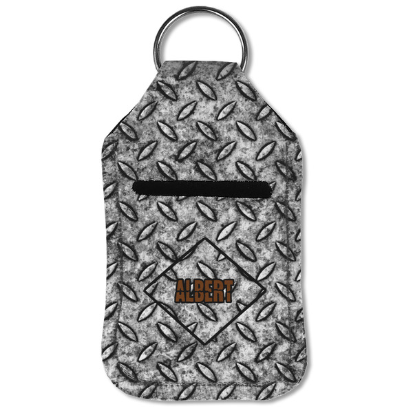 Diamond Plate Sanitizer Holder Keychain - Small (Front Flat)