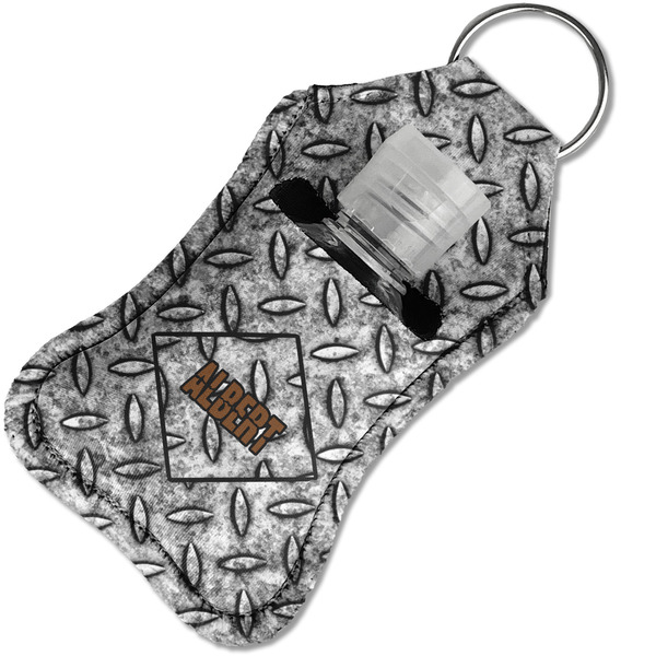 Diamond Plate Sanitizer Holder Keychain - Small in Case