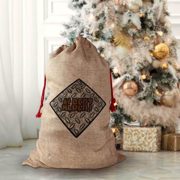 Diamond Plate Santa Bag - Front (stuffed)